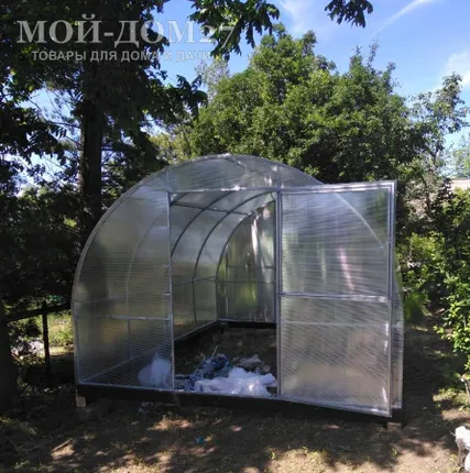 Фото №0 Теплица Сибирская Усиленная 4 метра с поликарбонатом
