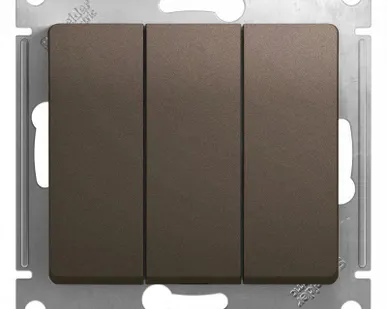 фото Механизм выключателя 3-кл. СП Glossa 10А IP20 (сх. 1+1+1) 10AX шоколад. SchE GSL000831