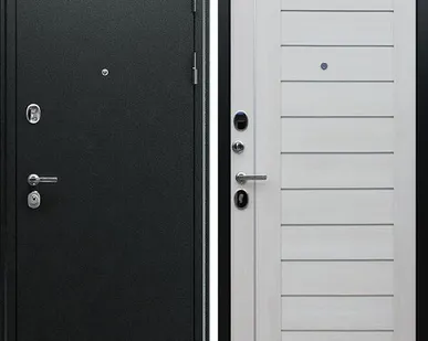 фото Входная дверь Соло антик серебро-лиственница беленая АСД