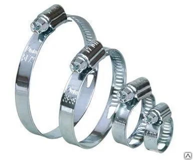 Фото №0 Хомут червячный оцинкованный 140-160мм