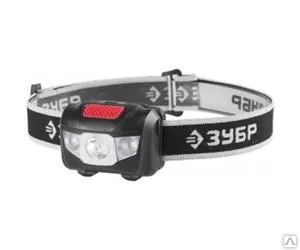 фото Фонарь ЗУБР "МАСТЕР" налобный светодиодный, 1Вт(80Лм)+2LED, 4 режима, 3ААА