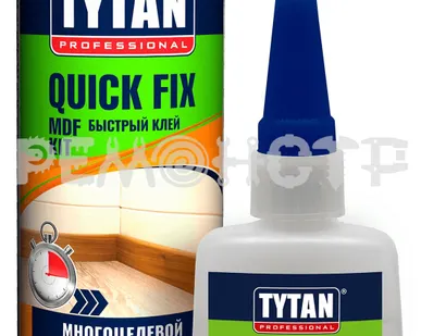 фото Клей двухкомпонентный цианакриловый для МДФ TYTAN Professional прозрачный 400мл/100г