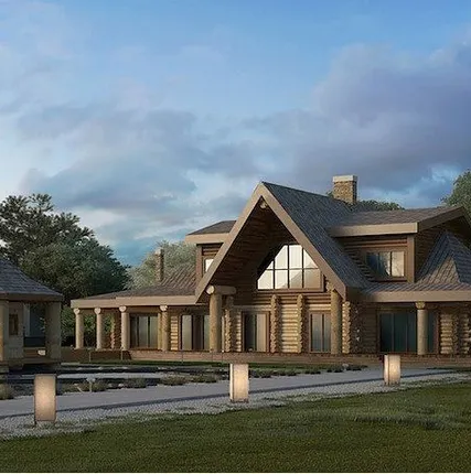 Фото №0 Домокомплект гостиницы из рубленного бревна Дом Охотника