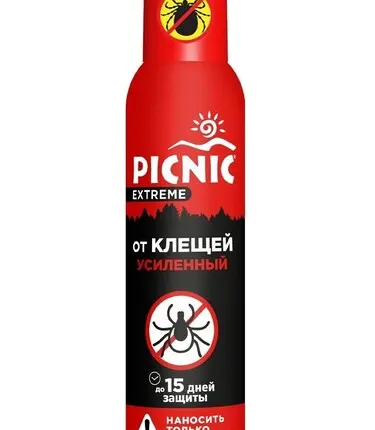 Фото №0 PICNIC Средство от клещей и комаров усиленное 150 мл.