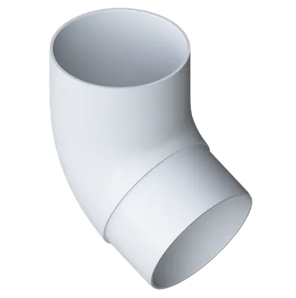 Фото №0 БЕЛЫЙ Колено трубы 67* ПВХ колл. ЭЛИТ 16шт/уп АЛЬТА-ПРОФИЛЬ