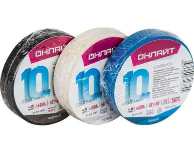 фото Изолента 71 673 OIT-B15-10/WH ПВХ бел. ОНЛАЙТ 71673