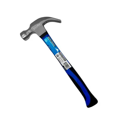 Фото №0 Молоток-гвоздодер, 450 гр., фиберглассовая обрезиненная рукоять, VERTEXTOOLS, 1 шт