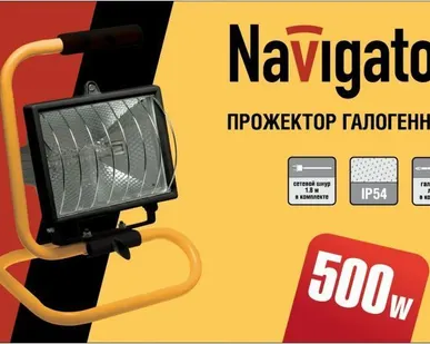 фото Прожектор ИО-500w переносной с решеткой черно-желтый IP54