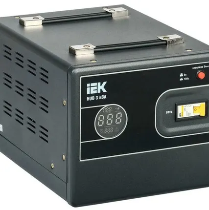 Фото №0 Стабилизатор напряжения 1ф 3кВА HUB переносной IEK IVS21-1-003-13