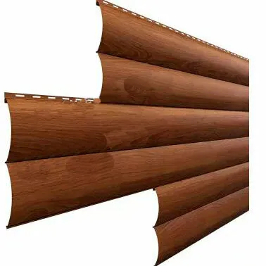 Фото №0 Сайдинг металлический Бревно 4х0,356м 0,5мм Ecosteel, мореный дуб