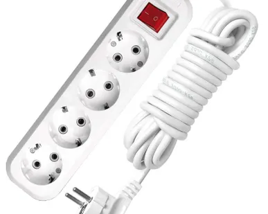 фото Удлинитель 4х3м с заземл. 13А IP20 S-304 с выкл. ПВС 3х1 UNIVersal 9631990