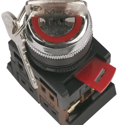 Фото №0 Переключатель АKS-22 черный с ключом на 2 фиксир.положения I-O 1з+1р ИЭК