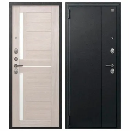 Фото №0 Дверь входная А-01 (Центурион) металл/МДФ, Черный сатин/Капучино 2050х860мм, ЛЕВАЯ (2025)