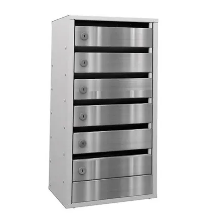 Фото №0 Почтовый ящик "ПРЕСТИЖ" 6 секций с дверцами из нержавеющей стали