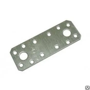 Фото №0 Пластина крепежная 180х65х2 мм оцинкованная