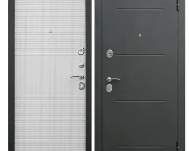 фото Дверь входная Гарда 7,5см (Ferroni) металл/МДФ, Серебро/Белый ясень 2050х860мм, правая