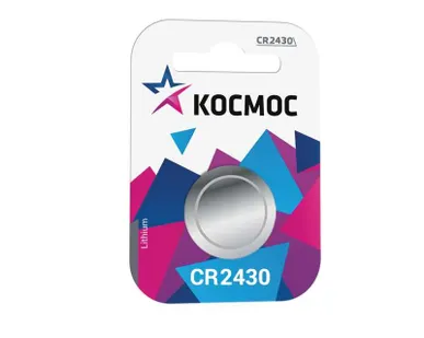 фото Элемент питания литиевый CR CR2430 1хBL (блист.1шт) Космос KOCR24301BL