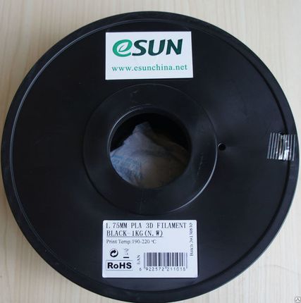 Фото №0 Пластик PLA, 1.75 mm, катушка 1 кг черный