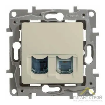 Фото №0 Механизм розетки RJ11+RJ45 кат.5 UTP ETIKA Plus сл.кость Legrand 672352