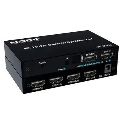 Фото №0 HDMI v2.0 4K переключатель-разветвитель 2 входа 4 выхода (Switch 2x4)