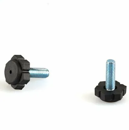 Фото №0 Опора с граненым пластиковым основанием, М6, L=17мм, сталь, черный PI05