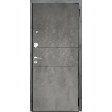 Фото №0 Входная дверь ПРО Агат темный бетон 2 листа металла