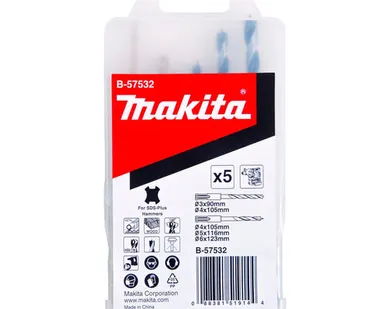 фото Набор сверл по дереву и металлу MAKITA HSS-TIN SDS-Plus, 5шт