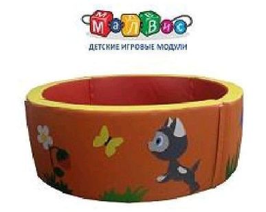 фото Сухой бассейн для детей с аппликацией круглый