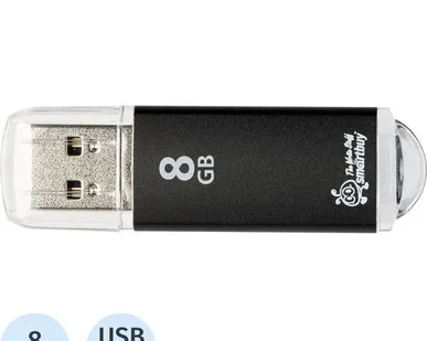 фото Флеш-память Smartbuy V-Cut, 8Gb, USB 2.0, чер, SB8GBVC-K