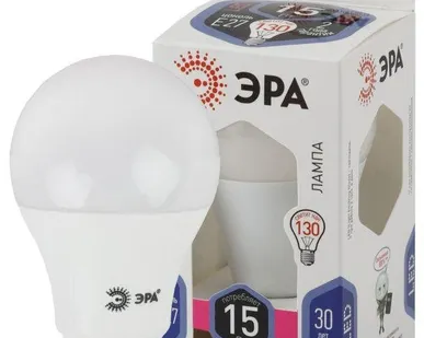 фото Лампа светодиодная A60-15W-860-E27 грушевидная 1200лм ЭРА Б0031396