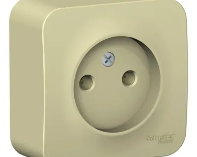 фото Розетка 1-м ОП Blanca 16А IP20 250В без заземл. без защ. шторок с изолир. пластиной беж. SE BLNRA000117