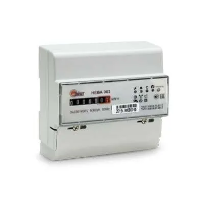 Фото №1 Счетчик НЕВА 303 1S0 3ф 5-60А 230/400В 1 класс точн. 1 тариф. мех DIN-рейка Тайпит 6056054