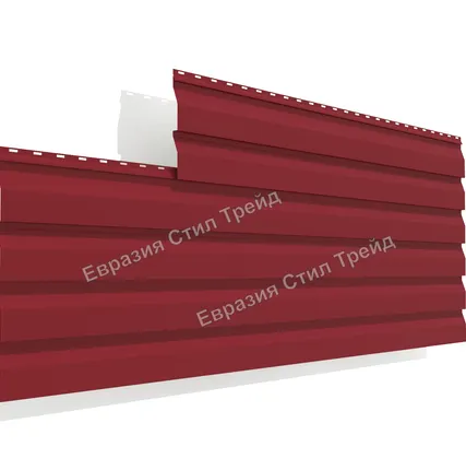 Фото №0 Металлический сайдинг Корабельная доска Pe 0.4 | RAL 3003 Рубиново-красный