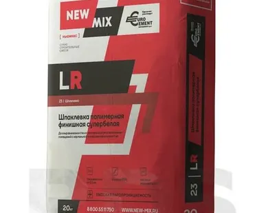 фото Шпатлевка полимерная финишная Нью Микс "LR", 20кг