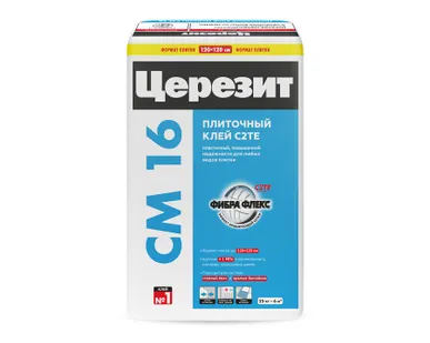 фото Клей пластичный повышенной надежности для любых видов плитки Cerecit CM 16, 25кг