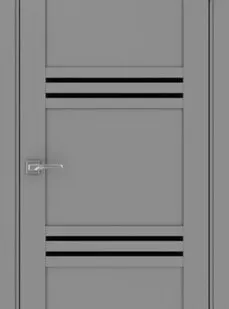 фото дверь межкомнатная со стеклом бизнес парк crystal 97, серый софт, 600*2000мм.