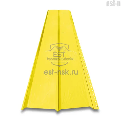 Фото №0 Металлический сайдинг Брус 3D Pe 0.45 | RAL 1018 Жёлтый цинк