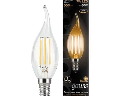 фото Лампа светодиодная Black Filament Свеча на ветру E14 7Вт 2700К Gauss 104801107