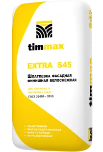 фото Шпаклевка TimMax S-45 Extra финишная фасадная белоснежная 20 кг 517