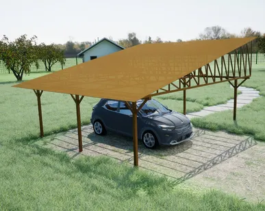 фото Односкатный навес №33 из поликарбоната 6,9х6,3 м