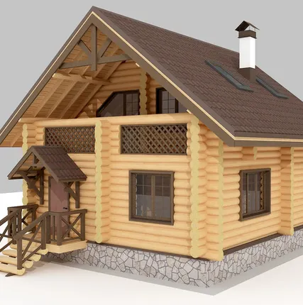 Фото №0 Срубы домов с мансардой