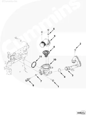 Фото №0 Термостат (t=82C; 180F) на двигатель Cummins ISF2.8 5257076 5337967 4983736