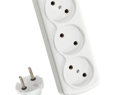 фото Удлинитель 3х7м 6А IP20 ПВС 2х0.75 Космос YKsm7m-3g(6A)S