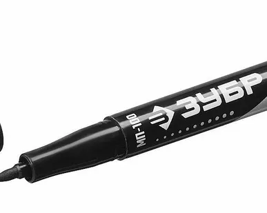 фото ЗУБР МП-100 черный, 1 мм заостренный перманентный маркер