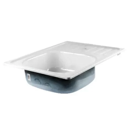 Фото №0 Мойка стальная эмаль Сантэкс 500х600х160 (кронштейны, крепеж)