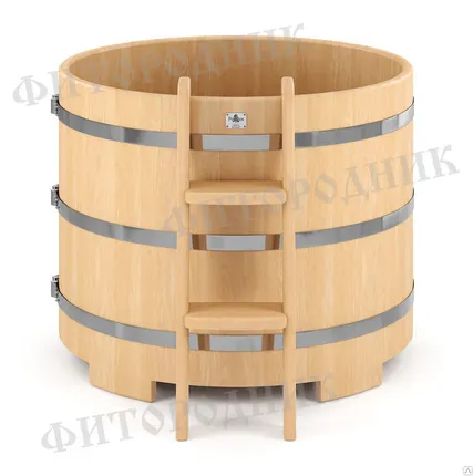 Фото №0 Деревянная купель для бани (сауны) круглая из кедра 1500х1500х1200 мм
