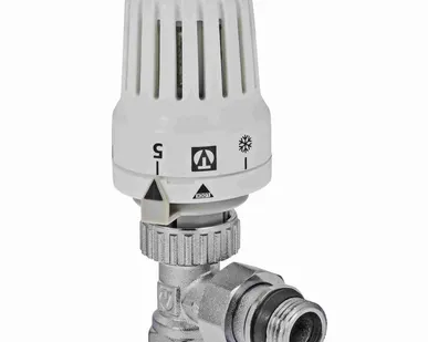 фото Клапан термостатический с термоголовкой угловой 1/2" VALTEC 047