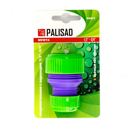 Фото №0 Муфта соединительная с переходом 1/2"-3/4", пластмассовая Palisad