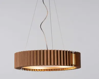 фото Светильник подвесной с деревянными пластинами Rotor M, дуб