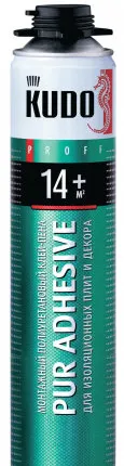 Фото №0 Клей-пена KUDO PROFF 14+ полиуретановый проф. всесезонный для плит (900гр)